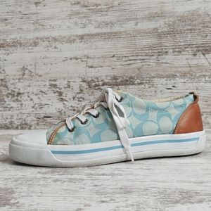 ⚃Coach Canvas Sneaker Leather Accents